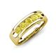 3 - Irvin 0.80 ctw Yellow Diamond 5 stone Comfort Fit Men Wedding Band (6 mm) 