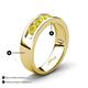 4 - Irvin 0.80 ctw Yellow Diamond 5 stone Comfort Fit Men Wedding Band (6 mm) 