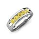 3 - Irvin 0.85 ctw Yellow Sapphire 5 stone Comfort Fit Men Wedding Band (6 mm) 