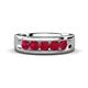 1 - Irvin 0.85 ctw Ruby 5 stone Comfort Fit Men Wedding Band (6 mm) 