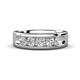 1 - Irvin 0.85 ctw White Sapphire 5 stone Comfort Fit Men Wedding Band (6 mm) 