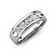 3 - Irvin 0.85 ctw White Sapphire 5 stone Comfort Fit Men Wedding Band (6 mm) 