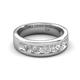 5 - Irvin 0.85 ctw White Sapphire 5 stone Comfort Fit Men Wedding Band (6 mm) 