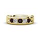 1 - Caleb 0.84 ctw Red Garnet and Lab Grown Diamond Comfort Fit Men Wedding Band (6 mm) 
