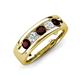 3 - Caleb 0.84 ctw Red Garnet and Lab Grown Diamond Comfort Fit Men Wedding Band (6 mm) 
