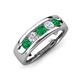 3 - Caleb 0.81 ctw Emerald and Lab Grown Diamond Comfort Fit Men Wedding Band (6 mm) 