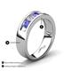 4 - Caleb 0.78 ctw Tanzanite and Lab Grown Diamond Comfort Fit Men Wedding Band (6 mm) 