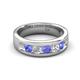 5 - Caleb 0.78 ctw Tanzanite and Lab Grown Diamond Comfort Fit Men Wedding Band (6 mm) 