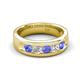 5 - Caleb 0.78 ctw Tanzanite and Lab Grown Diamond Comfort Fit Men Wedding Band (6 mm) 