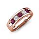 3 - Caleb 0.84 ctw Rhodolite Garnet and Natural Diamond Comfort Fit Men Wedding Band (6 mm) 