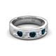 5 - Caleb 0.81 ctw London Blue Topaz and Lab Grown Diamond Comfort Fit Men Wedding Band (6 mm) 
