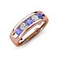 3 - Caleb 0.78 ctw Tanzanite and Lab Grown Diamond Comfort Fit Men Wedding Band (6 mm) 