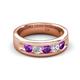 5 - Caleb 0.75 ctw Amethyst and Lab Grown Diamond Comfort Fit Men Wedding Band (6 mm) 