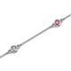 2 - Aizza 0.75 ctw Pink Tourmaline and Lab Grown Diamond (3.50 mm) Station Bracelet 