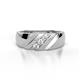 1 - Jamal Lab Grown Diamond Diagonal Three Stone Men Wedding Band (6.50 mm) 