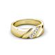 3 - Jamal Natural Diamond Diagonal Three Stone Men Wedding Band (6.50 mm) 