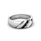 3 - Jamal Black Diamond Diagonal Three Stone Men Wedding Band (6.50 mm) 