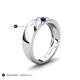 5 - Jamal Blue Sapphire Diagonal Three Stone Men Wedding Band (6.50 mm) 