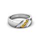 3 - Jamal Citrine Diagonal Three Stone Men Wedding Band (6.50 mm) 
