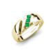 4 - Jamal Emerald Diagonal Three Stone Men Wedding Band (6.50 mm) 