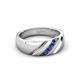 3 - Jamal Iolite Diagonal Three Stone Men Wedding Band (6.50 mm) 