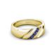 3 - Jamal Iolite Diagonal Three Stone Men Wedding Band (6.50 mm) 