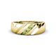 1 - Jamal Peridot Diagonal Three Stone Men Wedding Band (6.50 mm) 