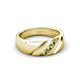 3 - Jamal Peridot Diagonal Three Stone Men Wedding Band (6.50 mm) 