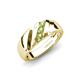 4 - Jamal Peridot Diagonal Three Stone Men Wedding Band (6.50 mm) 