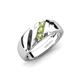 4 - Jamal Peridot Diagonal Three Stone Men Wedding Band (6.50 mm) 