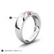 5 - Jamal Pink Tourmaline Diagonal Three Stone Men Wedding Band (6.50 mm) 