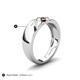 5 - Jamal Red Garnet Diagonal Three Stone Men Wedding Band (6.50 mm) 