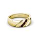 3 - Jamal Red Garnet Diagonal Three Stone Men Wedding Band (6.50 mm) 