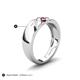 5 - Jamal Rhodolite Garnet Diagonal Three Stone Men Wedding Band (6.50 mm) 