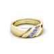 3 - Jamal Tanzanite Diagonal Three Stone Men Wedding Band (6.50 mm) 
