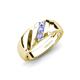 4 - Jamal Tanzanite Diagonal Three Stone Men Wedding Band (6.50 mm) 