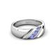 3 - Jamal Tanzanite Diagonal Three Stone Men Wedding Band (6.50 mm) 