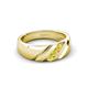 3 - Jamal Yellow Diamond Diagonal Three Stone Men Wedding Band (6.50 mm) 