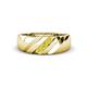 1 - Jamal Yellow Diamond Diagonal Three Stone Men Wedding Band (6.50 mm) 