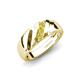 4 - Jamal Yellow Diamond Diagonal Three Stone Men Wedding Band (6.50 mm) 
