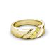 3 - Jamal Yellow Sapphire Diagonal Three Stone Men Wedding Band (6.50 mm) 