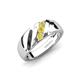 4 - Jamal Yellow Sapphire Diagonal Three Stone Men Wedding Band (6.50 mm) 