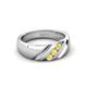 3 - Jamal Yellow Sapphire Diagonal Three Stone Men Wedding Band (6.50 mm) 