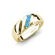 4 - Jamal Blue Topaz Diagonal Three Stone Men Wedding Band (6.50 mm) 