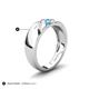 5 - Jamal Blue Topaz Diagonal Three Stone Men Wedding Band (6.50 mm) 