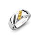 4 - Jamal Citrine Diagonal Three Stone Men Wedding Band (6.50 mm) 
