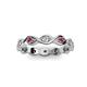 2 - Breanna 2.20 mm Rhodolite Garnet and Diamond Eternity Band 