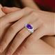 3 - Dianne 1.70 ct Pear Shape Amethyst Women Solitaire Engagement Ring 