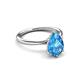 3 - Solina 2.43 ctw Pear Shape Blue Topaz accented Lab Grown Diamond Hidden Halo Women Engagement Ring 
