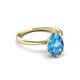 3 - Solina 2.43 ctw Pear Shape Blue Topaz accented Lab Grown Diamond Hidden Halo Women Engagement Ring 